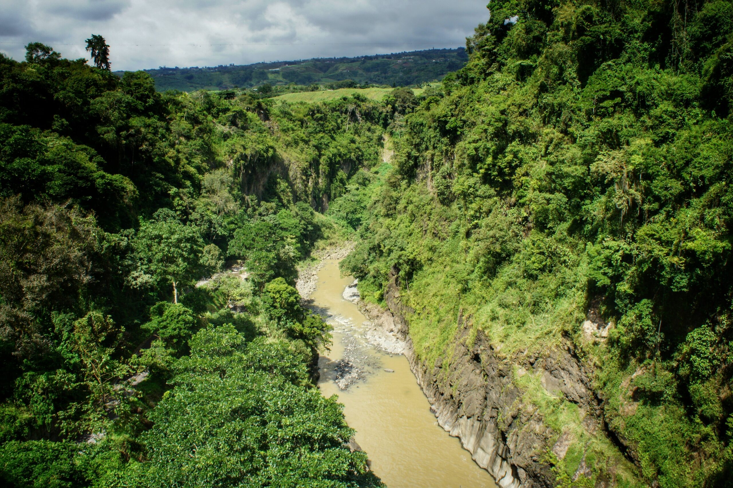 Looking Below the Cachí Dam in the Orosi Valley of Costa Rica