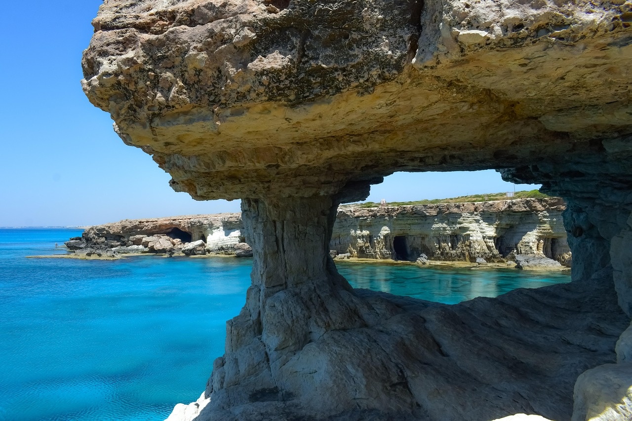 cavo greko, cyprus, sea caves, nature, cliff, sea, landscape, scenery, rock, geology, erosion, grotto, formation, travel, sightseeing, morning, blue rock, blue morning, cyprus, cyprus, cyprus, cyprus, cyprus