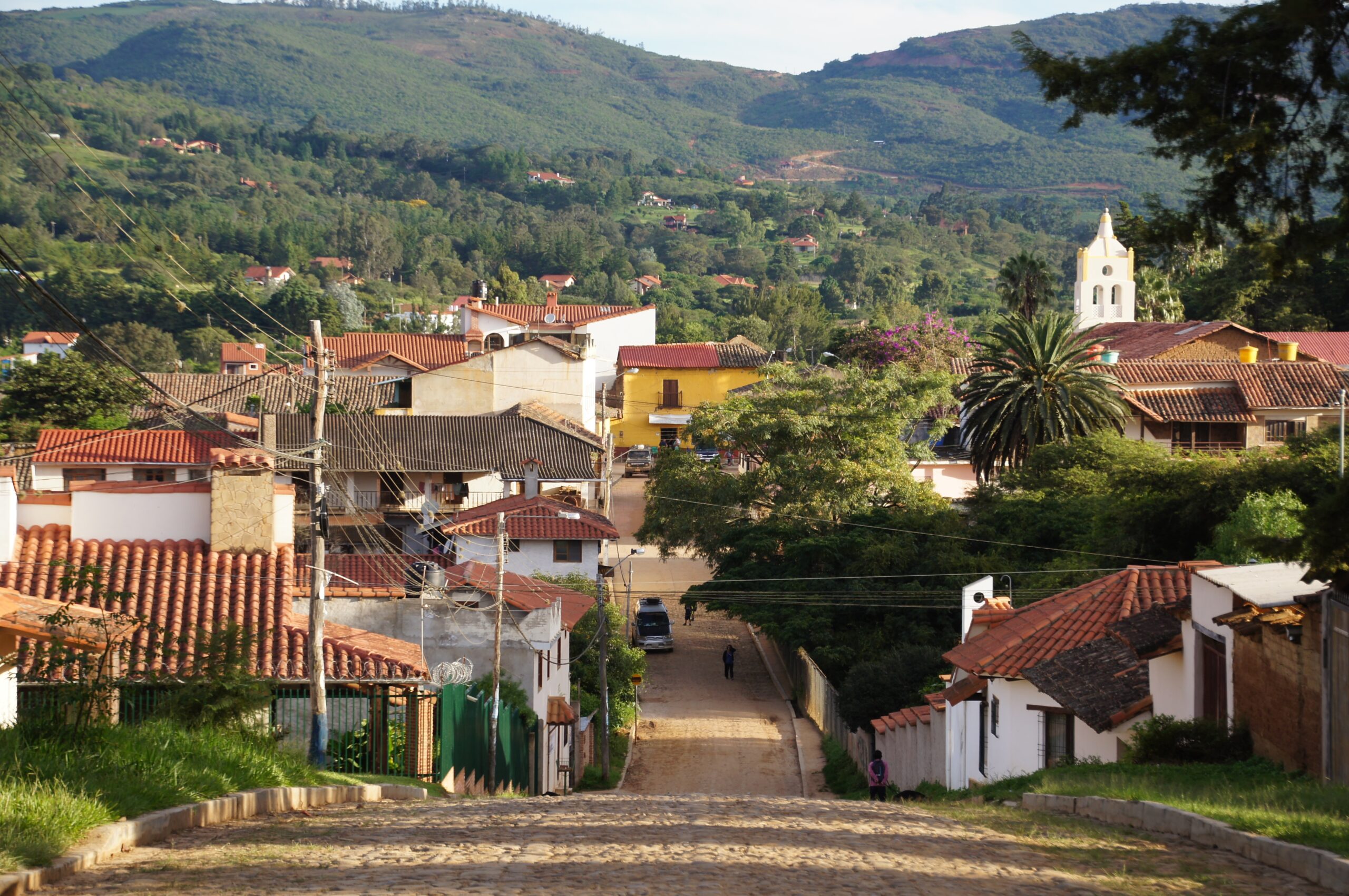 Looking towards downtown Samaipata, Bolivia in the early morning light.