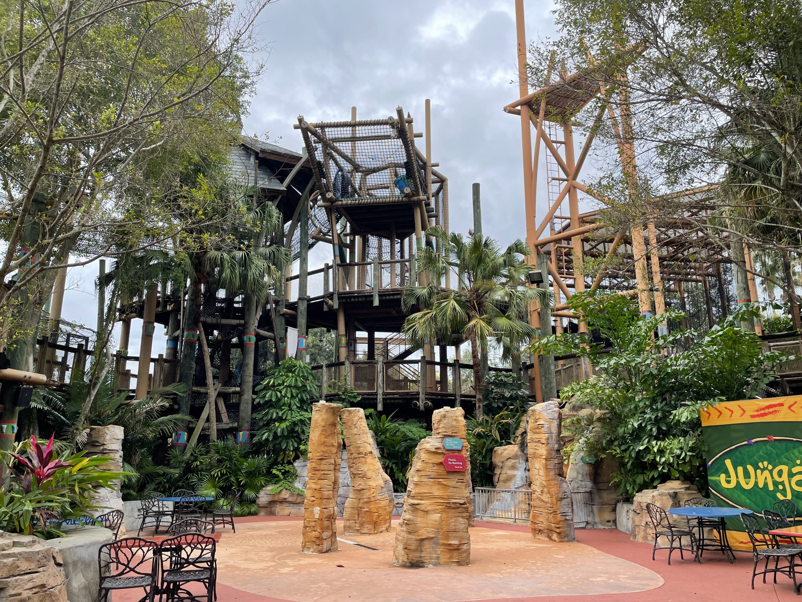 An area of the play pavilion of Jungala section at Busch Gardens Tampa Bay.