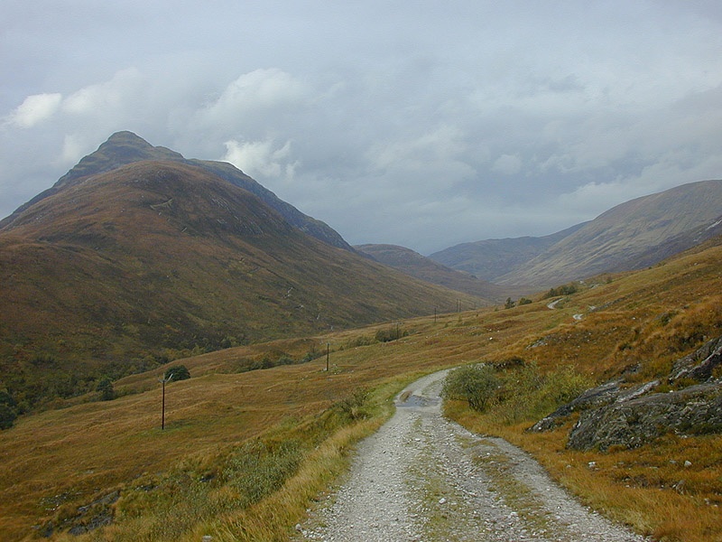 West Highland Way View looking west at the point where the West Highland Way joins the landrover track from Mamore Lodge