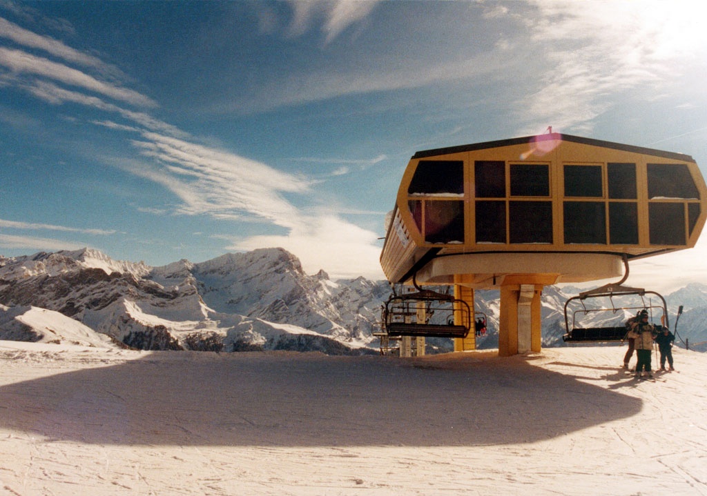 Ski lift at Chaux Ronde in the Villars-sur-Ollon village, Ollon, Vaud, Switzerland 2002