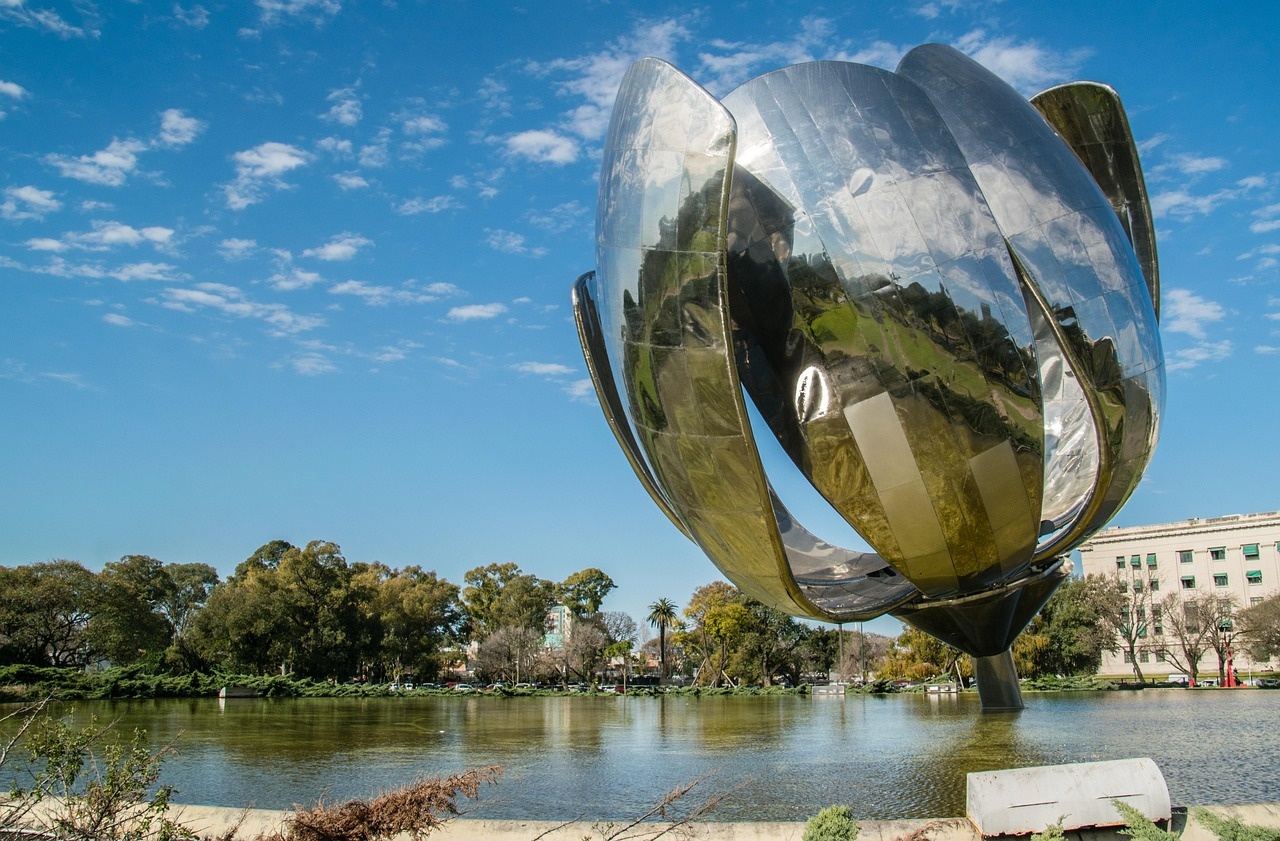 floralis generica, buenos aires, sculpture, giant flower, monument, artwork, argentina