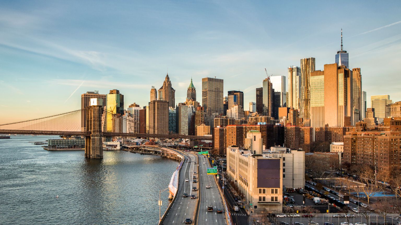 NYC New York City Skyline Sunrise