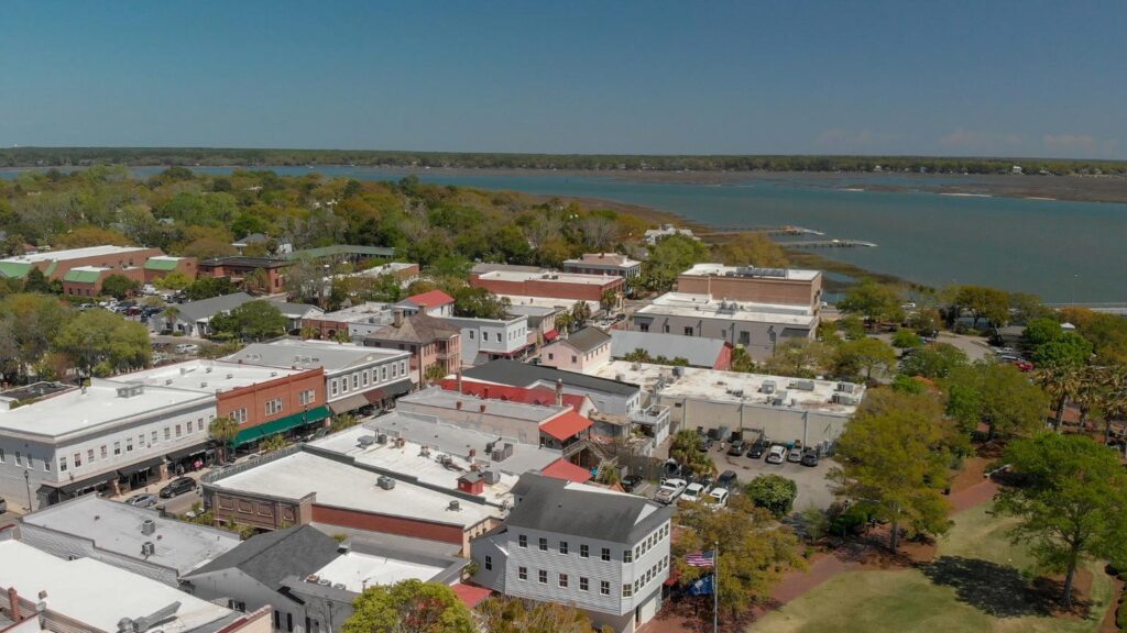 Beaufort Aerial View Water Buildings
