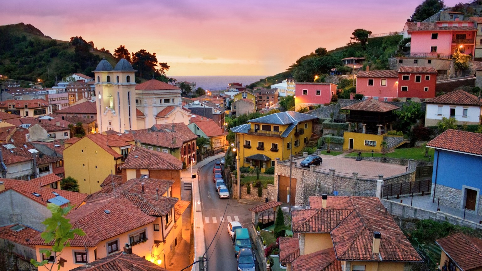 Spain Town Coast Sunset